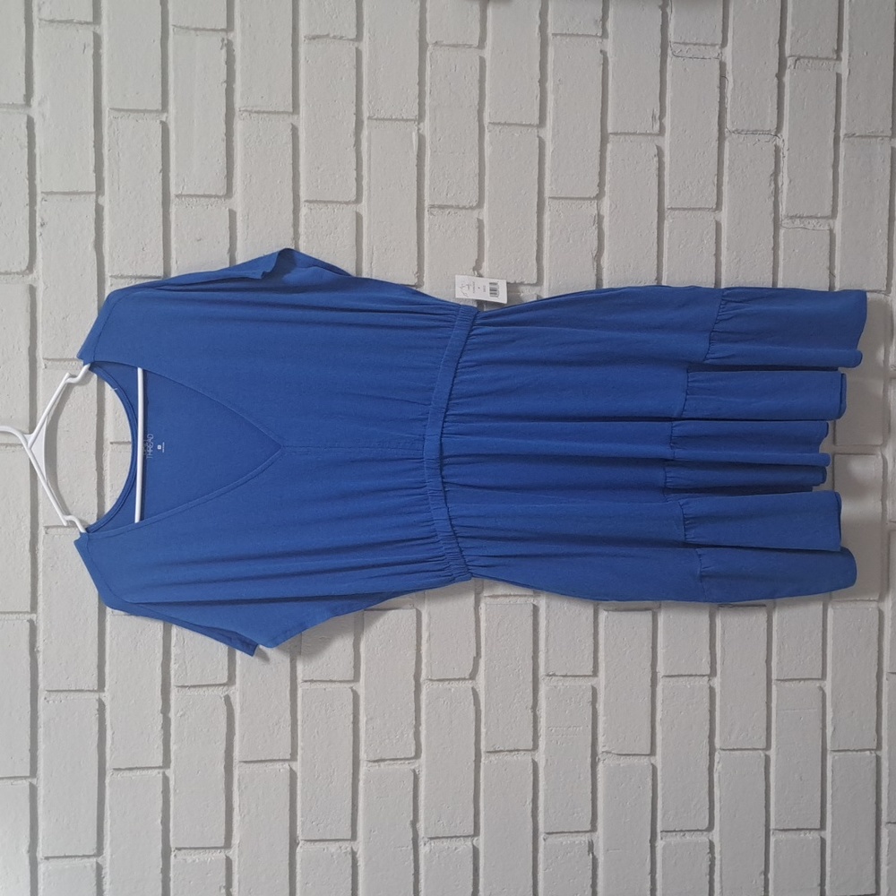 Daily Thread Blue V-Neck Summer Dress W/ Pockets. Size Medium NWT